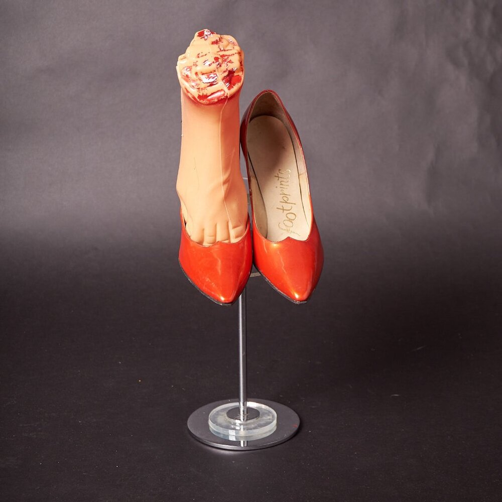 1980s Metallic Lipstick Red Heels Pumps
